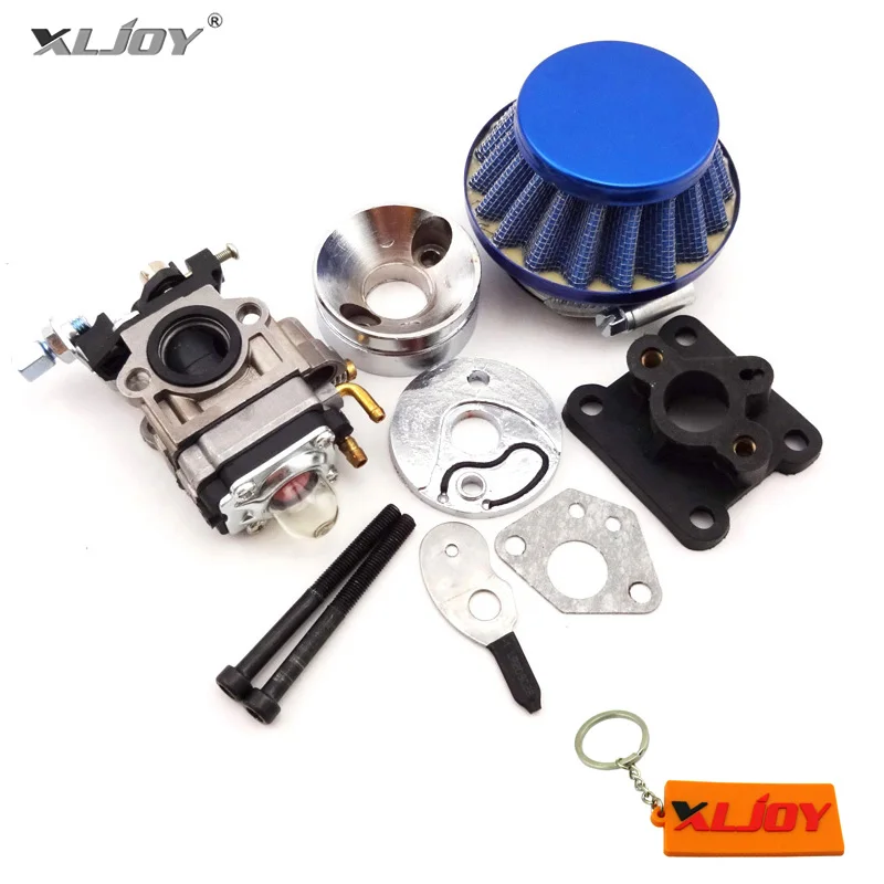 

XJOY Blue Racing Carburetor Carb Air Filter Stack Kit For 2 Stroke 47cc 49cc Mini Moto ATV Pocket Bike Motorcycle Motocross