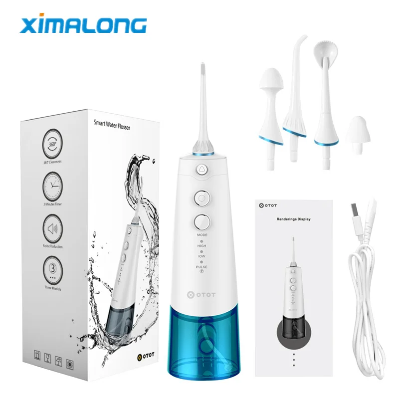 

High End Oral Irrigator USB Rechargeable Water Flosser Portable Dental Water Jet 180ML Water Tank Waterproof Teeth Cleaner