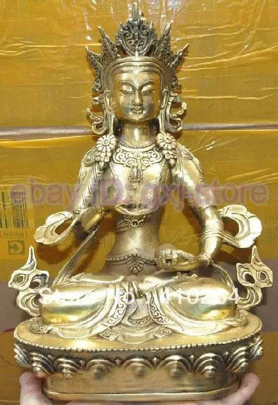 

11.5inches Rare Tibet Pure Bronze Handcraft Vajrasattva Buddha Statue