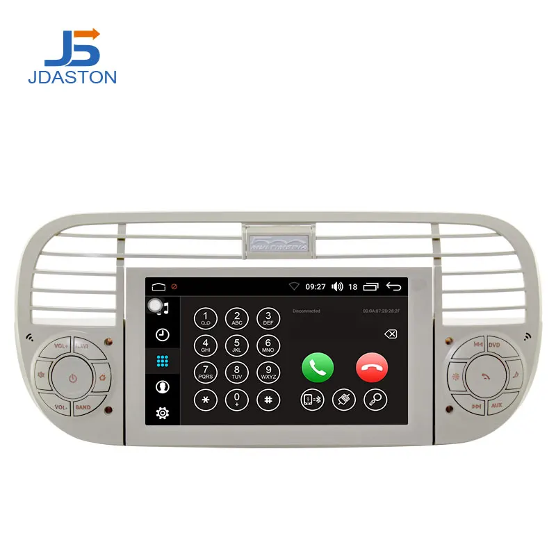 Sale JDASTON 1 Din Android 8.0 Car Radio For Fiat 500 Abarth 2007 2008 2009-2015 Multimedia GPS Navigation Canbus Autoaudio Stereo 1