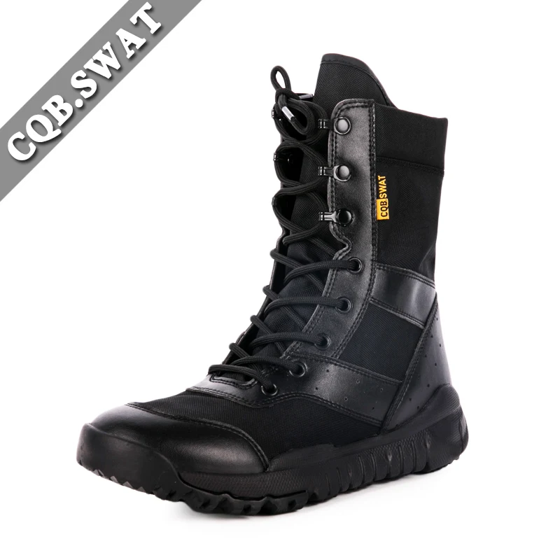 

CQB.SWAT Summer Military Tactical Super light Solid Mens Boots Army Combat Black Boots and desert Lace-up Ankle Boots size 38-45