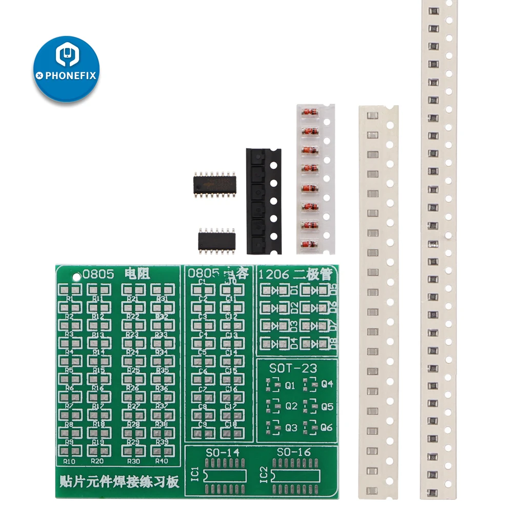 

SMD SMT Components Welding Practice Board Soldering Skill Training Beginner Cell phone circuit board SMD Soldering Practice Kit