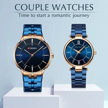 Парные часы для мужчин и женщин, простые водонепроницаемые часы из нержавеющей стали для влюбленных, модные повседневные наручные часы, подарочный набор для продажи