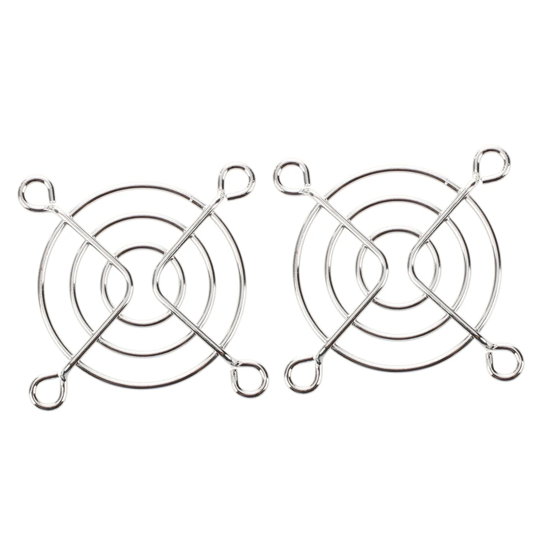 

2 Pcs Silver Tone Metal Grill Protector 50mm CPU Fan Finger Guards