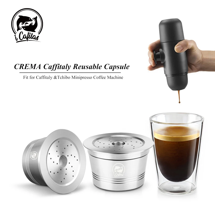 

For Caffitaly Coffee Machine &Tchibo Cafeteira CA Coffee Mahinche Reusable Capsule STAINLESS STEEL Capsule Compatiable