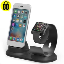 For iPhone X Aluminum desk phone holder base for iPhone 8/7/6S Charging dock station for Apple Watch charger stand table support