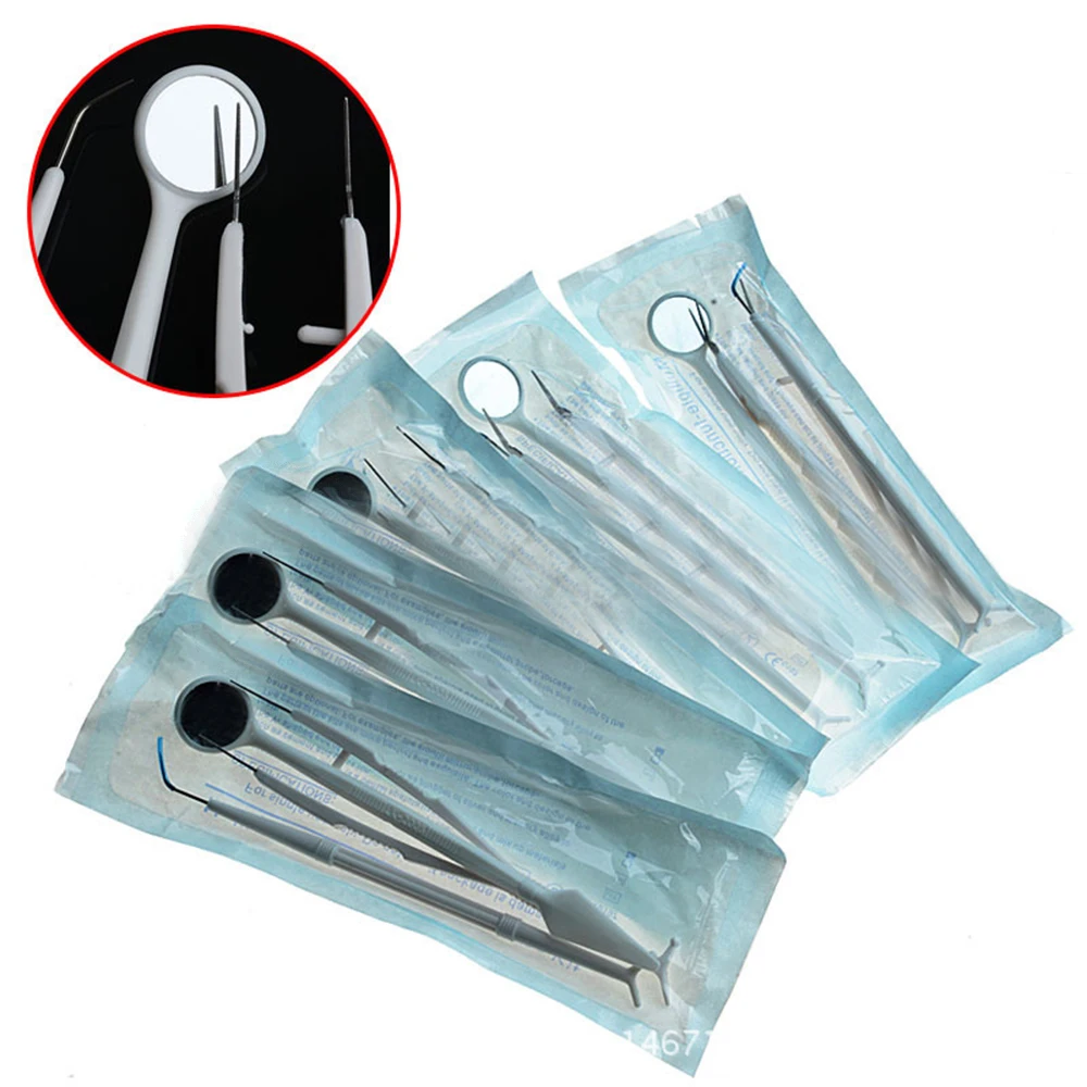 10Pcs Disposable Dental Tool Kit Teeth Clean Scraper Mirror Scaler