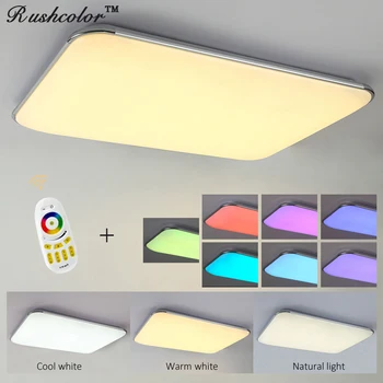 

2018 Top Fashion Seven Colors Of The Spectrum Plate Ceiling Light Rgb+cool White+warm Smart Led RGB Ceiling Lamps remote control