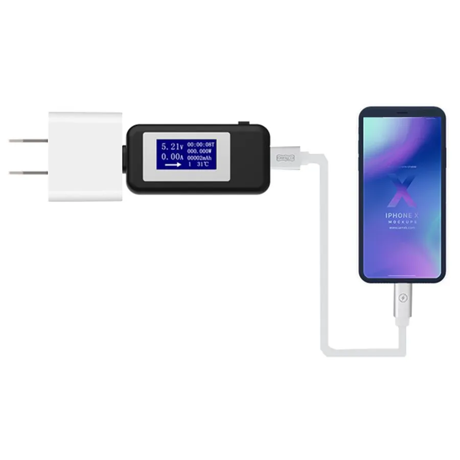 USB Type C тестер ЖК цифровой измеритель напряжения тока Вольтметр Амперметр Вольт