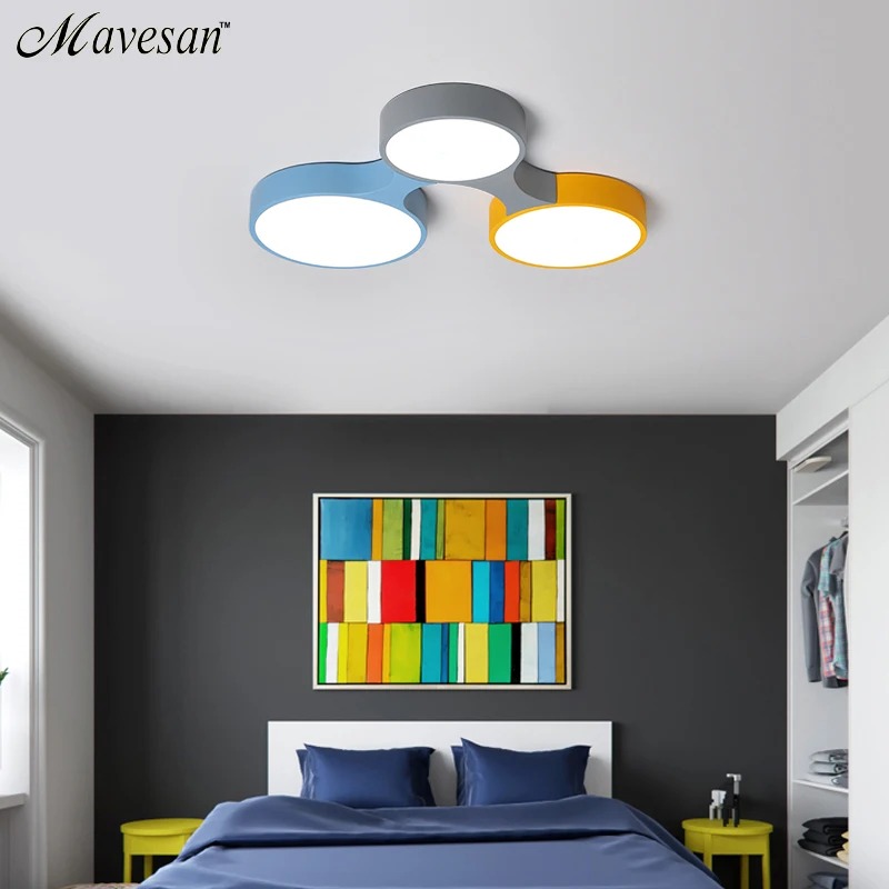  Nordic led Ceiling Lights Modern Colorful lamp for Bedroom Ceiling Lamps Round thin plafondlamp Lig - 32899453208