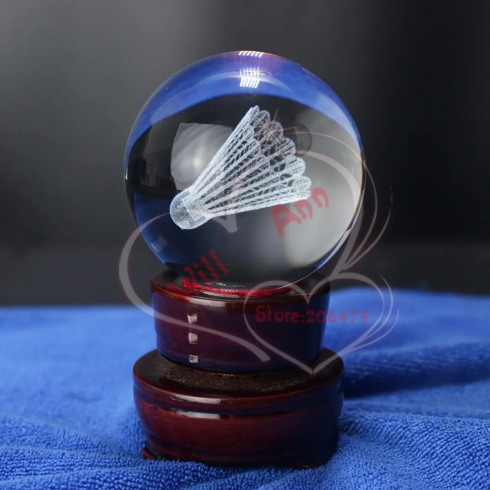Хрустальный Бадминтон мяч спортивная игра сувениры стеклянный шар Настольный украшения для дома для детей