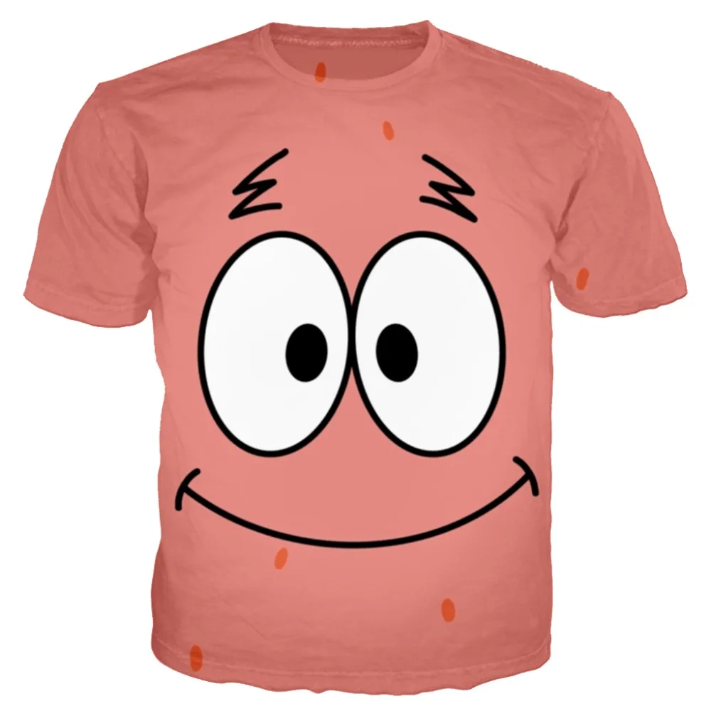 YX Girl 2018 Summer Unisex Tops Tees patrick Star Tshirt For Men Women Short Sleeve O-neck Funny Face T shirt Streetwear