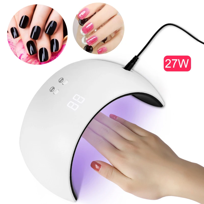 

27W UV LED Lamp Nail Polish Dryer Light 9 LEDs for All Types Gel Nail Machine Curing MSI-19