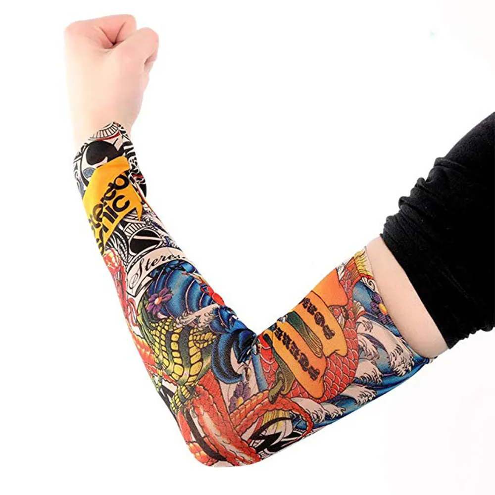 Спортивные рукава татуировки манжета нейлон 40-60 кг высокоэластичный налокотник протектор Прочный Велоспорт Гольф, Баскетбол покрытие с УФ-защитой