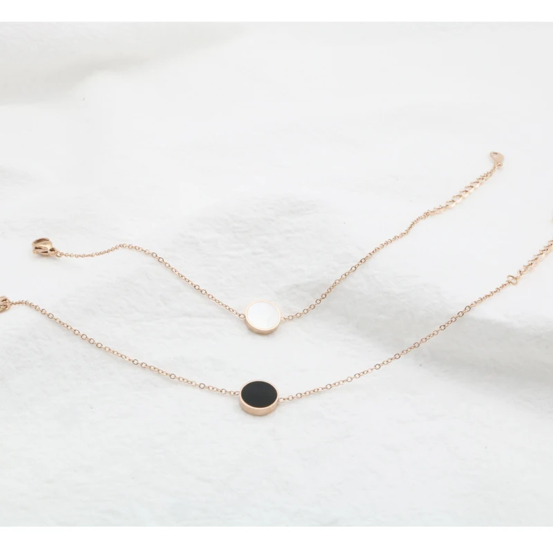 

New Trend Stainless Steel Bracelet Rose Gold Color Single-sided Enamel Famous Charm Bangles For Woman Lover Gift Fashion Jewelry