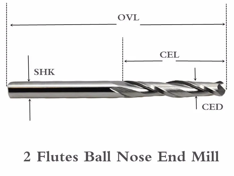 3,175 мм* 12 мм, 10 шт., твердый карбид cnc Вольфрам 2 флейты шаровая Головка Концевая мельница, фрезерные деревообрабатывающие станки рельефный инструмент