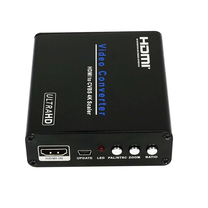 Hdmi To Av Cvbs 4K Converter Scaler Hdmi Input To Cvbs Output Analog To Digital Adapter(Us Plug)