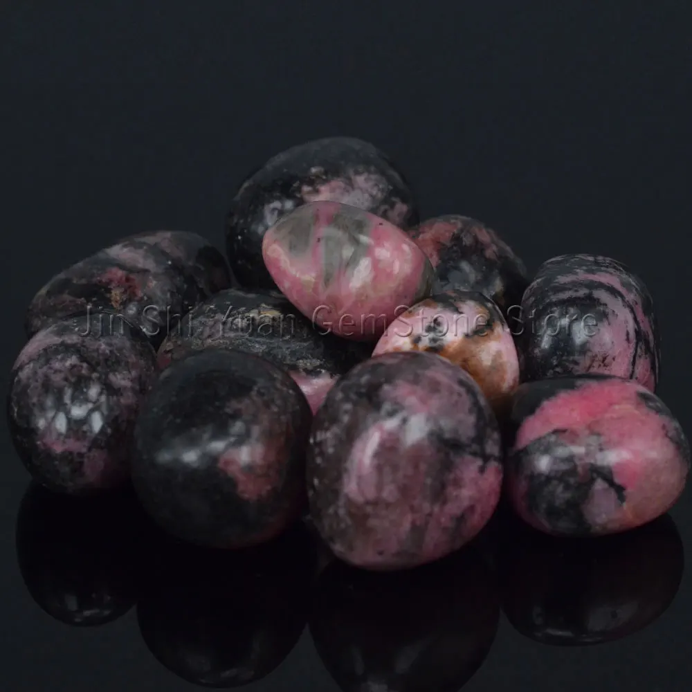 Bulk Tumbled Pink Black Rhodonite Stone from USA Natural Polished