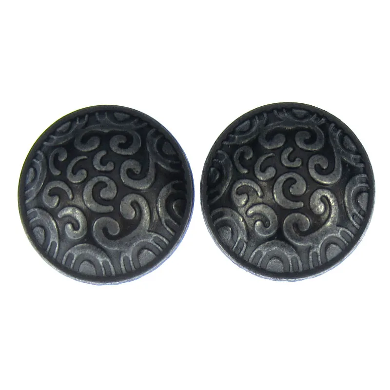 12pcs Round Black Bowknot Carving Suit Resin Shank Buttons Coat Craft 15mm 18mm