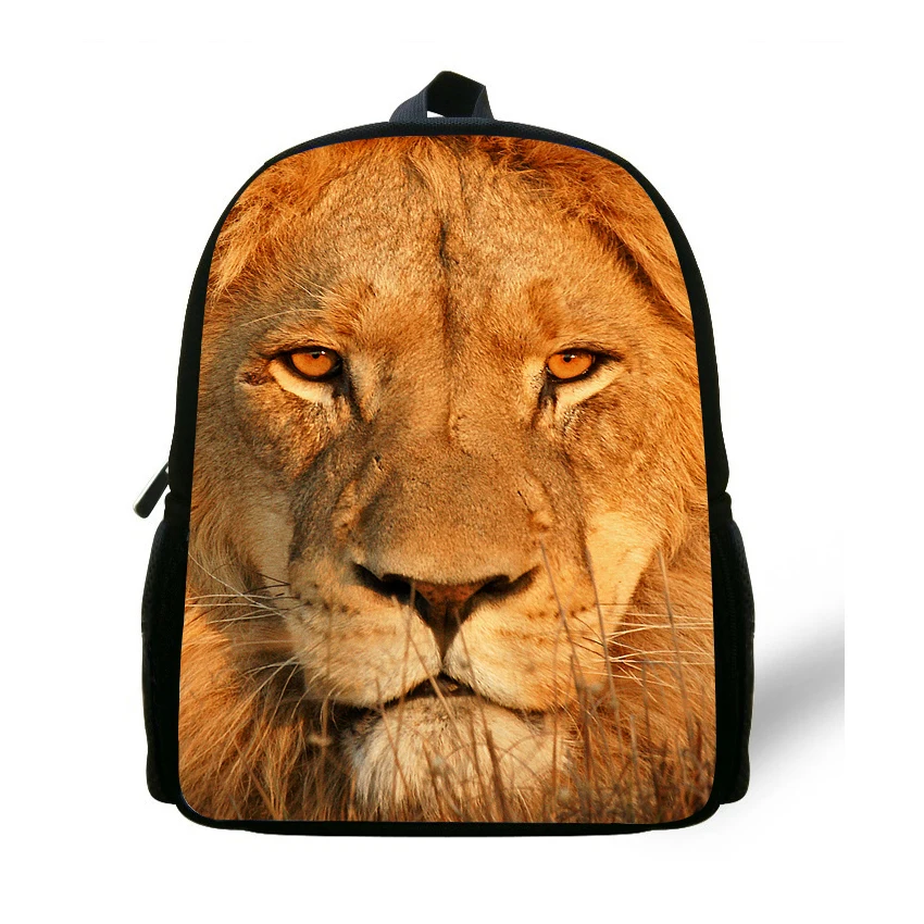 12inch Zoo Lion Backpack Animal School Bags For Kids Animal Backpack