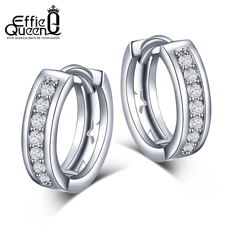 

Effie Queen Small Circle Stud Earring with AAA Cubic Zircon 2019 Fashion Women Earrings for Daily Wearing Jewelry Gift DE101