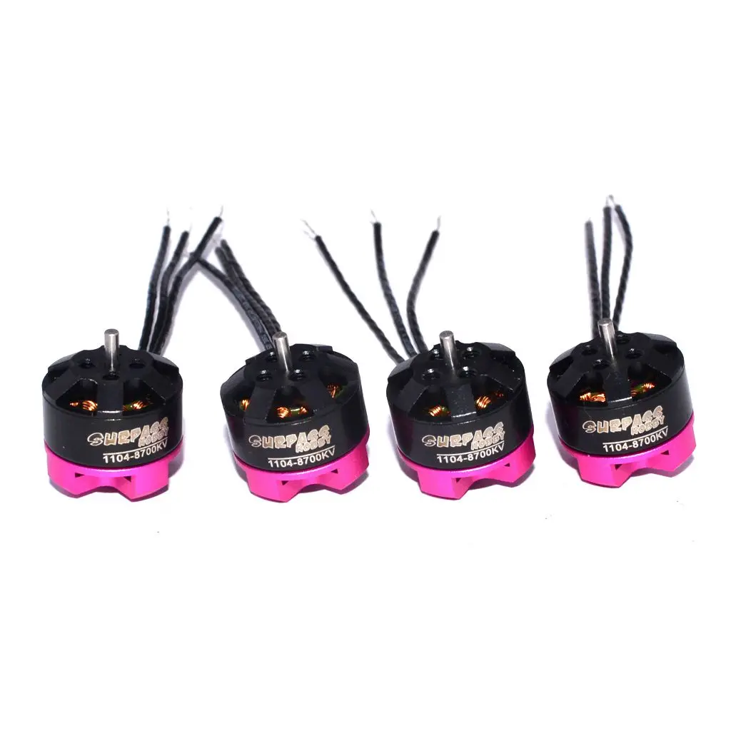 FBIL-SURPASS HOBBY 4x1104 8700kv 2S бесщеточный двигатель 12 полюсов для RC 80 90 100 FPV гоночный Дрон - Цвет: Purple