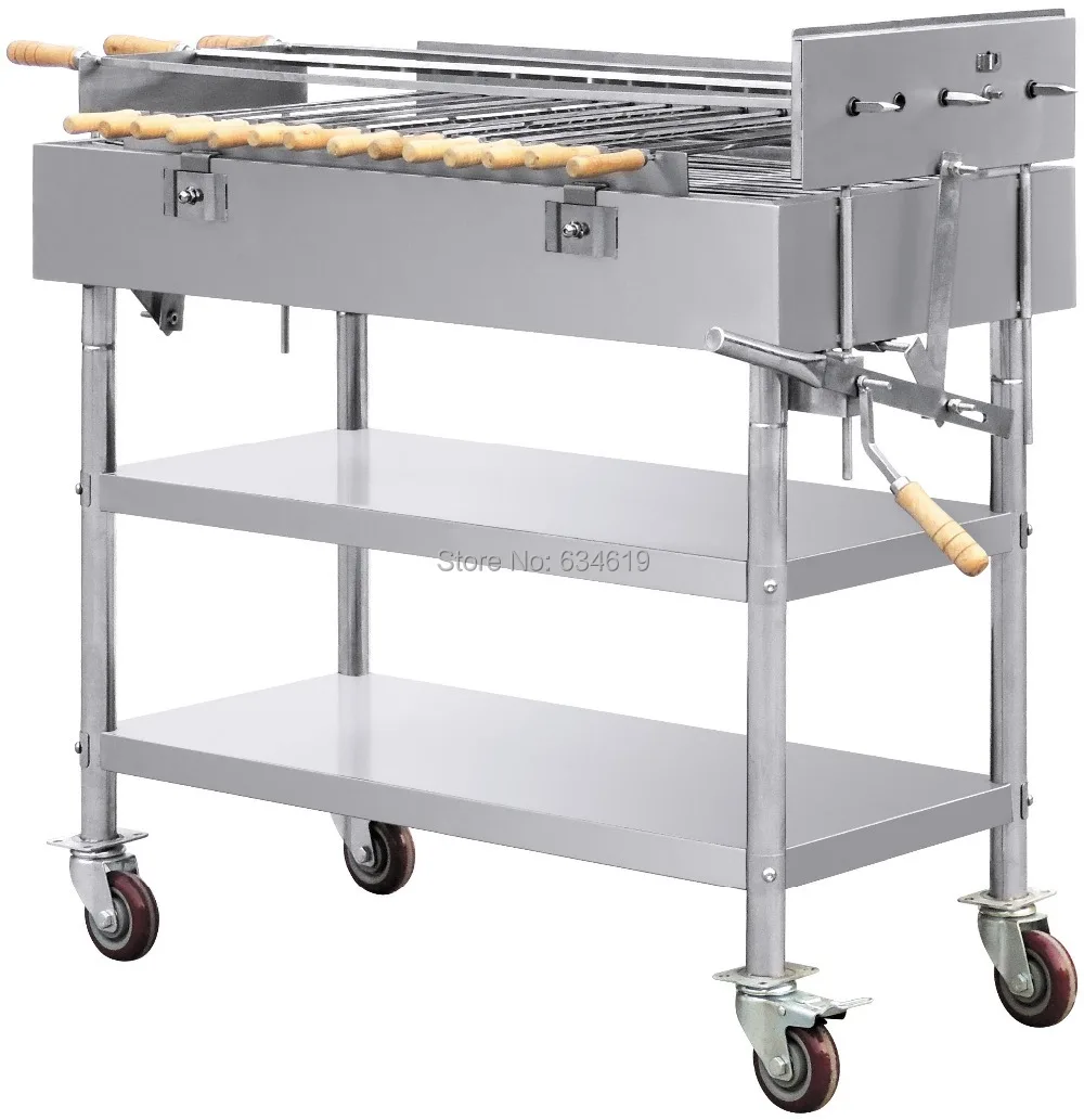 Stainless Steel Charcoal 220v 2rpm Electric Motor Bbq Grill Mobile With