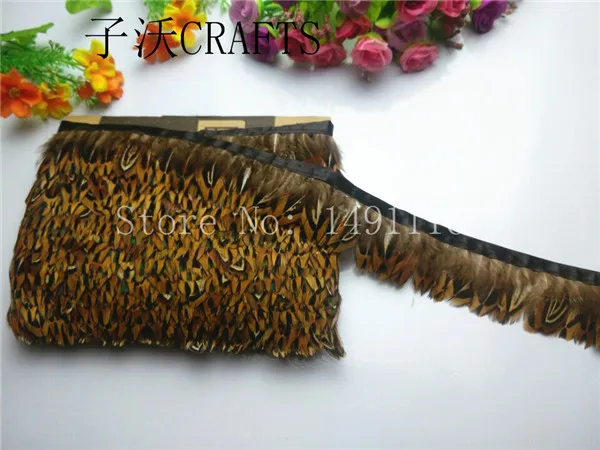 Новинка! 5 метров длиной фазана тканевый пояс с перьями, около 5 см шириной, DIY аксессуары для ювелирных изделий - Цвет: natural color