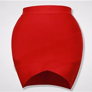 Высокая талия район Новая мода Красный Sexy Ladies Карандаш Мини повязку облегающая юбка