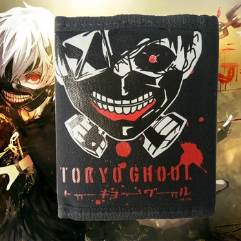 

Anime Tokyo Ghoul/Natsume Yuujinchou/Gintama Wallets Short Purse Billetera Canvas Money Bag Credit Card Holders with Key Ring