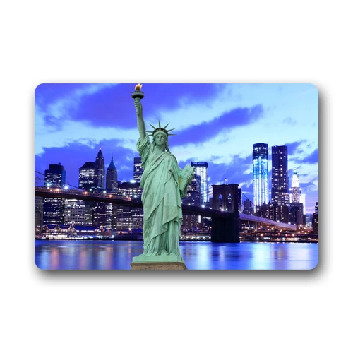 Fashion Custom Brooklyn Bridge and The Statue of Liberty Retro Photo Printed Doormat 23.6 IN x 15.7 | Дом и сад