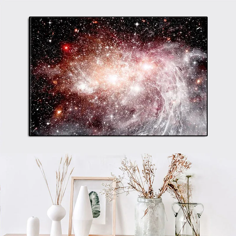 Colorful Galaxy Painting Starry Sky Canvas Wall Art Picture Modern