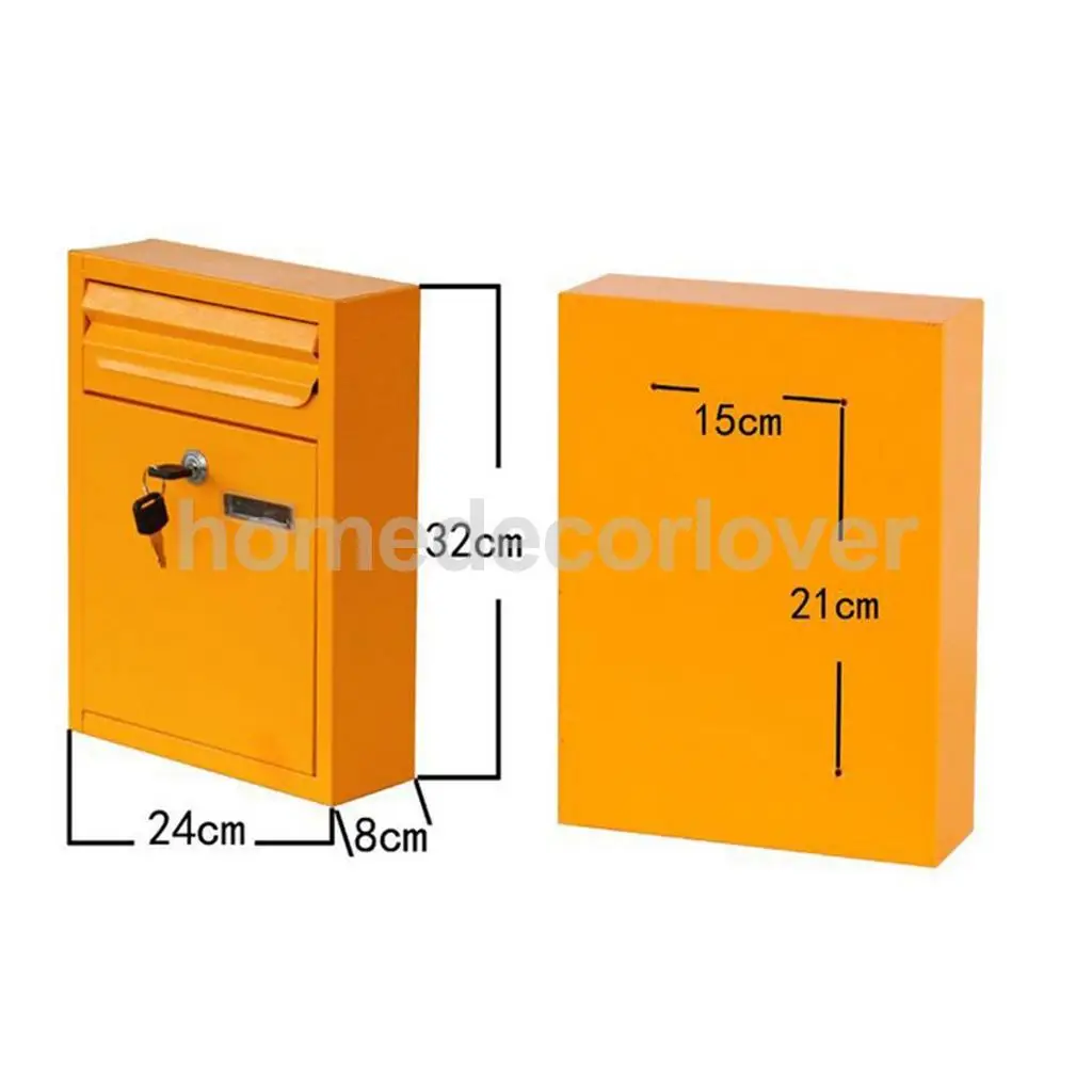 Tin Metal Post Mailbox Message Suggestion Box Wall Mounted Mail Box Security Mailboxes Lockable Rural Security Mails Locking