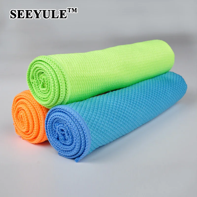 

1pc SEEYULE Microfiber Rhombus Style Car Wash Towel Detailing Cleaning Cloth Dirt Dust Remove for Car Home Window Desk