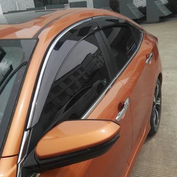 comprar Para Honda Civic 2016 2017 Tons Viseira Janela De Ventilação Sol Chuva Guarda Defletor Toldos Adesivos De Carro-Styling Acessórios