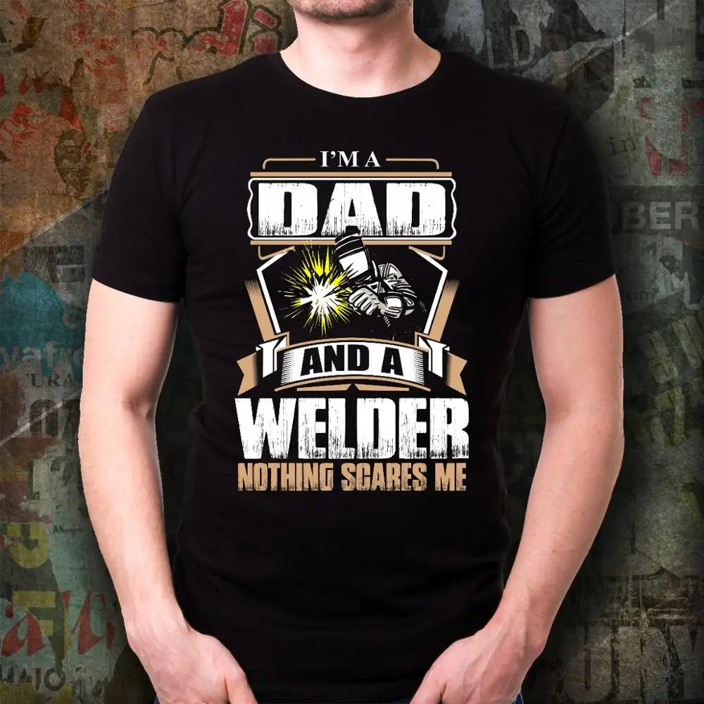 Мужская футболка с надписью I A Dad and Welder Подарочная для сварочных аппаратов