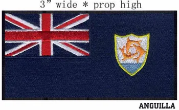 

Anguilla Flag embroidery patch 3" wide shipping/seven colors/Flag with three small fish/Flag patch