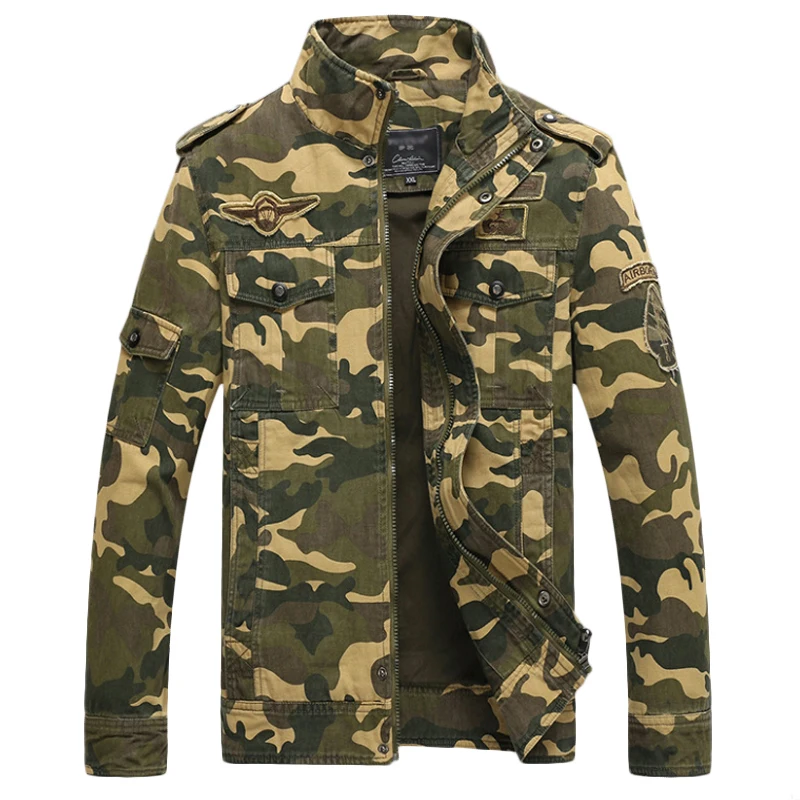 Jacket Men Camouflage Outerwear Tactical Coats Men's Stand Collar ...