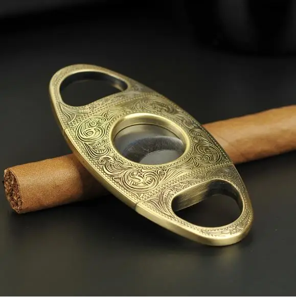 Новая портативная сигара ножницы Каттер для сигар из нержавеющей стали двойной край набор машинка для резки табака резные