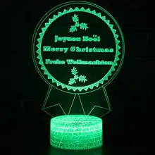 Веселая Рождественская тема 3D лампа светодиодный ночник 7 цветов Изменение сенсорного настроения лампа Рождественский подарок Прямая