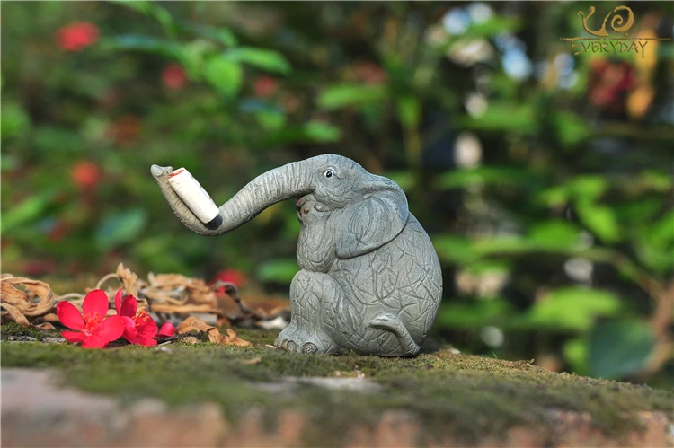 Everyday collection lucky elephant figurines fairy garden animal ornaments home decor tabletop decoration souvenir crafts