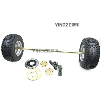 

DIY Four Wheel GO KART KARTING ATV UTV Buggy 85CM Rear Axle Brake Disc Sprocket With 13X5.00-6 Inch Wheel