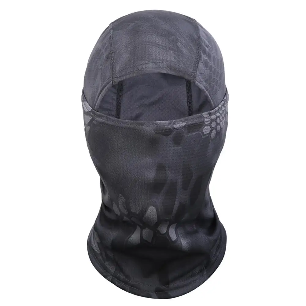 Камуфляжная маска для верховой езды, рыболовная маска, камуфляжный головной платок MC - Цвет: Black Pythons grain