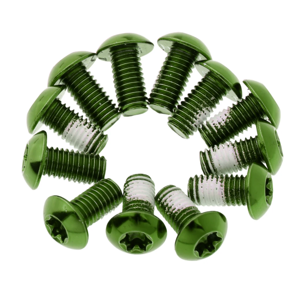 12 Pieces Bike MTB Bicycle Brake Rotor Disc Bolts Steel M5 x 10mm Screws Nuts T25 Cycle Repair Tool Equipment 8 Colors