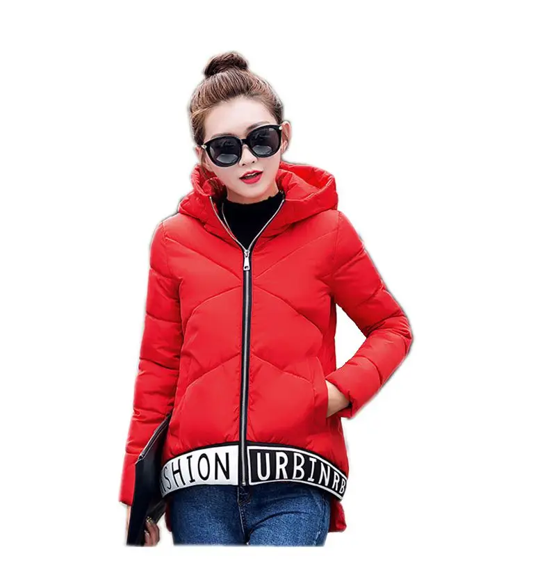 New Winter Fashion Women Down jacket Hooded Thicken Super warm Long sleeve Irregular Coat Leisure Loose