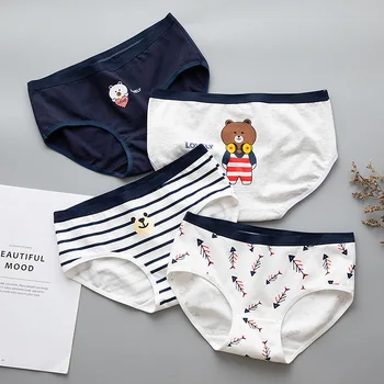 

New 4Pieces/lot Sexy Women's Cotton Underwears Women's Briefs Ladies Panties Breathable Underpants Girls Knickers for Female