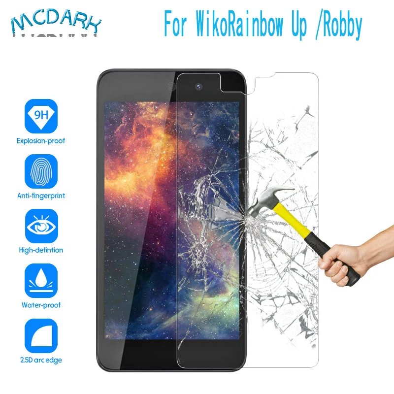 Mcdark 5 ''для Wiko Robby Переднее стекло защитная пленка для экрана замена 0'' Rainbow Up