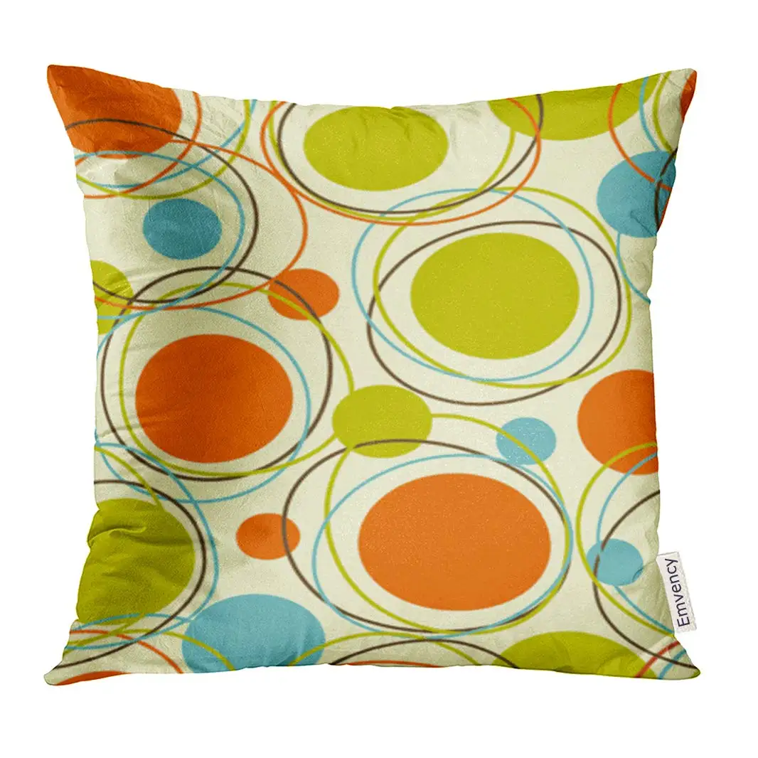 

Throw Pillow Cover Colorful 1950S Retro Abstract Mid Century 1960S Modern ative Pillow Case Home Square 18x18