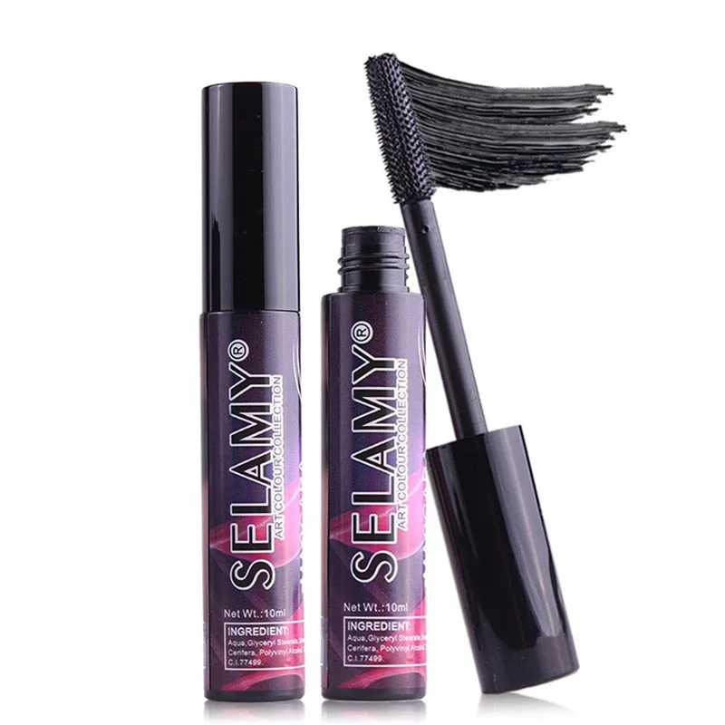 

Professional Fast Dry Black Mascara Long Eyelashes Silicone Brush Lengthening Curving 3D Waterproof Fiber Volume Mascara TSLM1