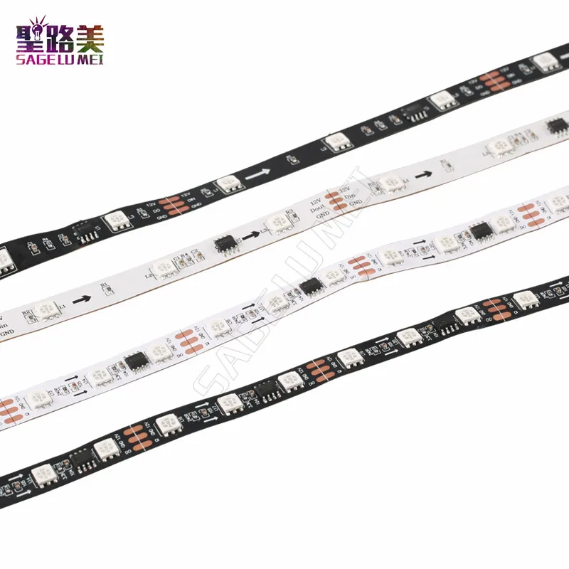 DC12V 5M WS2811 LED pixel strip light Rgb Full color 5050 Led strip ribbon flexible Addressable Digital LED tape 1 Ic Control 3